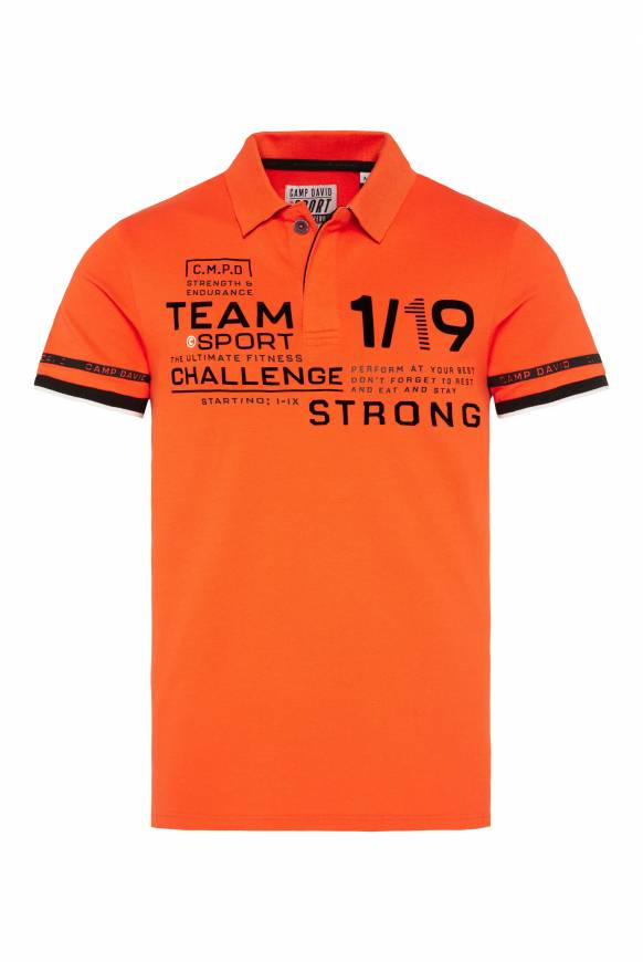 Soccx Pikee-Polo Mit Flockprint Signal Orange