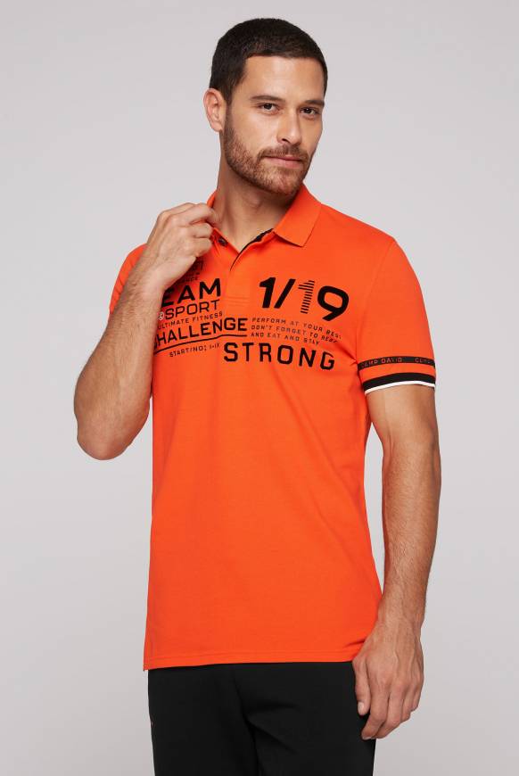 Soccx Pikee-Polo Mit Flockprint Signal Orange