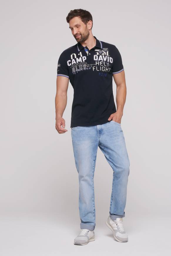 Soccx Pikee-Polo Mit Label-Applikationen Blue Navy