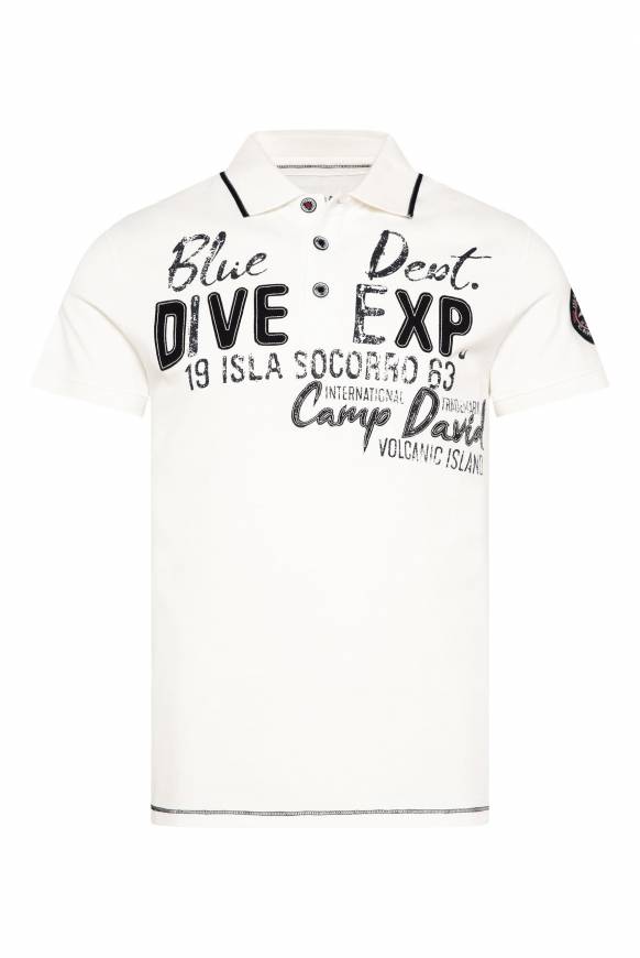 Soccx Pikee-Polo Mit Label-Applikationen Ivory