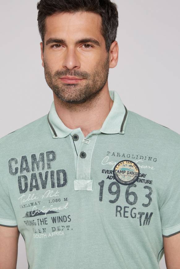 Soccx Pikee-Polo Mit Logo-Applikationen Teal