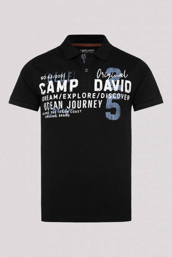 Soccx Pikee-Polo mit Logo Print black M