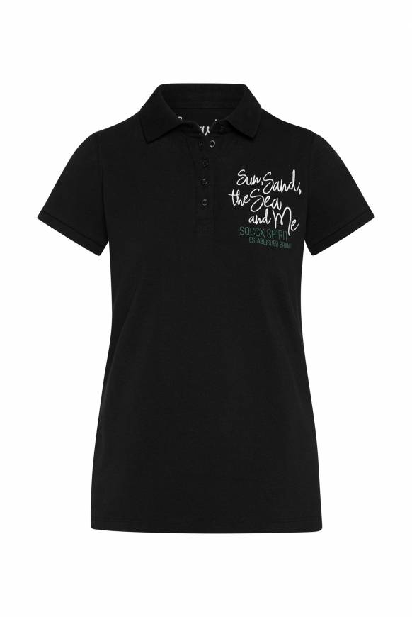 Soccx Pikee-Polo Mit Rücken-Artwork Black