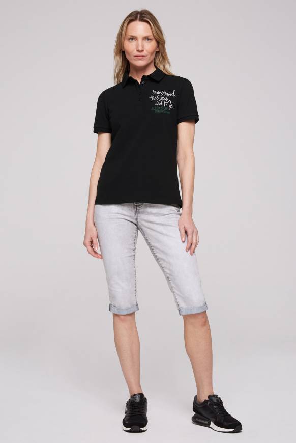 Soccx Pikee-Polo Mit Rücken-Artwork Black