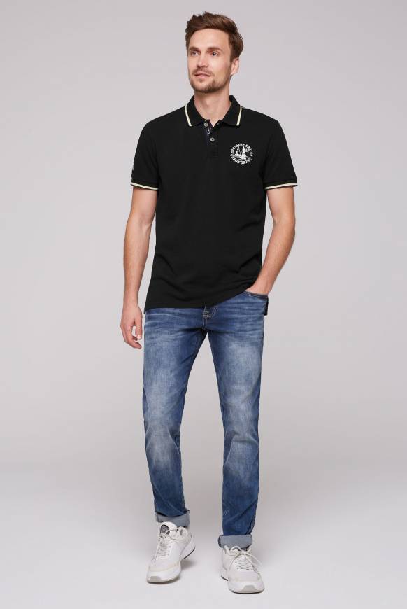 Soccx Pikee-Polo Mit Tipping-Effekten Black