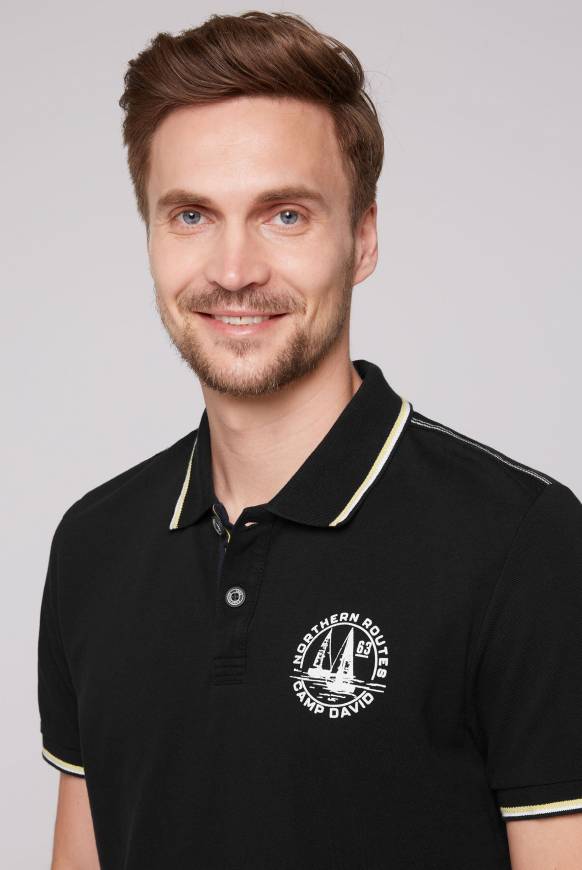 Soccx Pikee-Polo Mit Tipping-Effekten Black