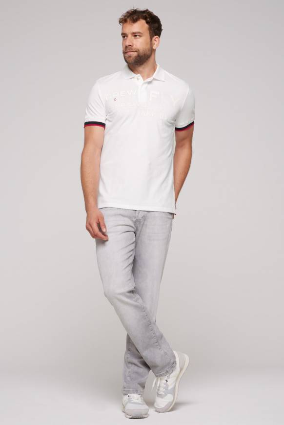 Soccx Pikee-Polo Mit Tonigem Rubber Artwork White