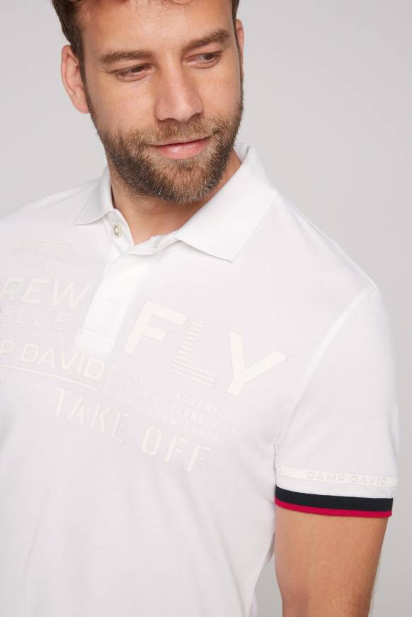 Soccx Pikee-Polo Mit Tonigem Rubber Artwork White