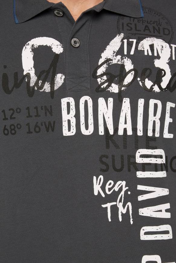 Soccx Poloshirt Aus Pikee Mit Print Artwork Ash