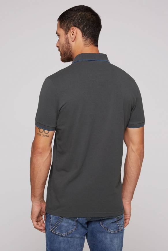 Soccx Poloshirt Aus Pikee Mit Print Artwork Ash