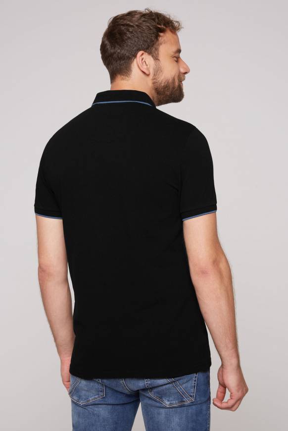 Soccx Poloshirt Aus Pikee Mit Print Artwork Black