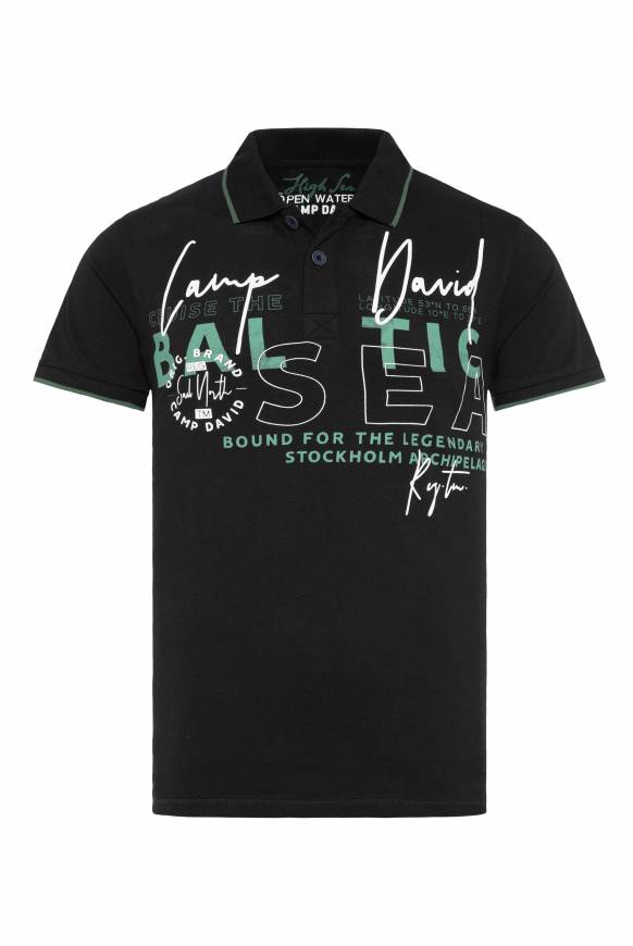Soccx Poloshirt Aus Pikee Mit Rubber Print Black