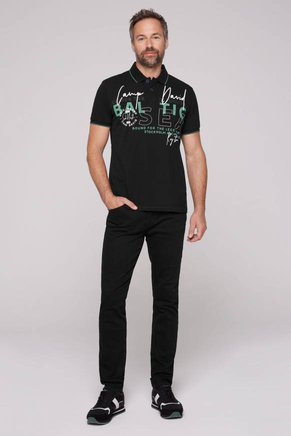 Soccx Poloshirt Aus Pikee Mit Rubber Print Black