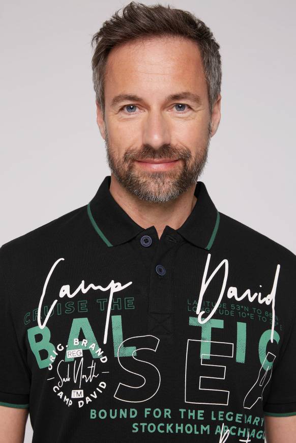 Soccx Poloshirt Aus Pikee Mit Rubber Print Black