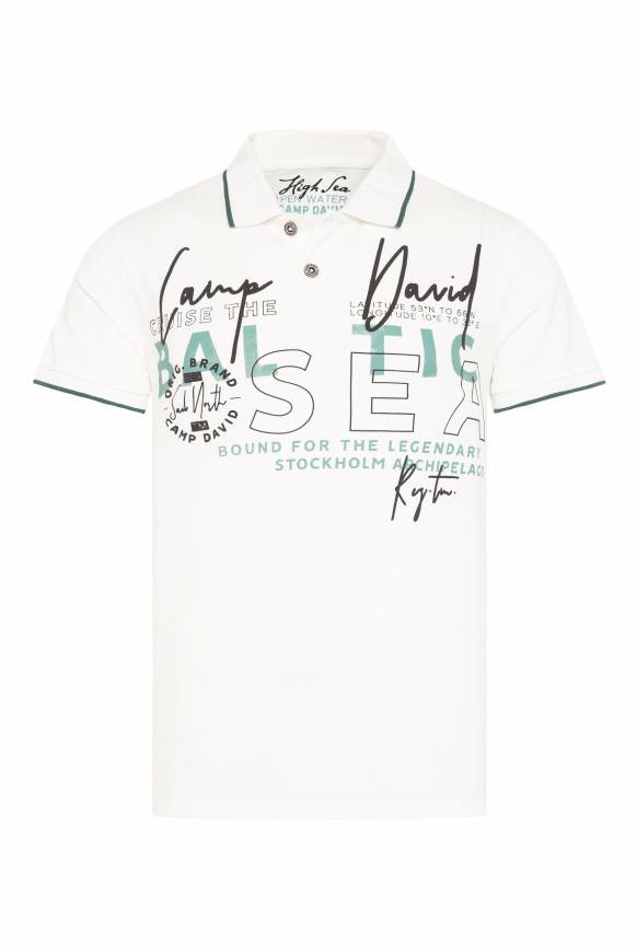 Soccx Poloshirt Aus Pikee Mit Rubber Print Ivory