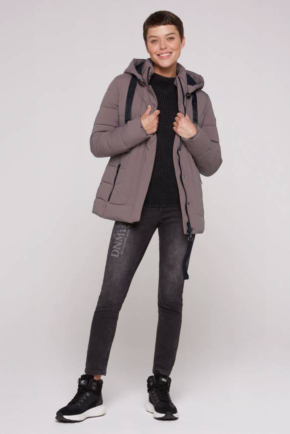 Soccx Puffer-Jacke Mit Abtrennbarer Kapuze Brown