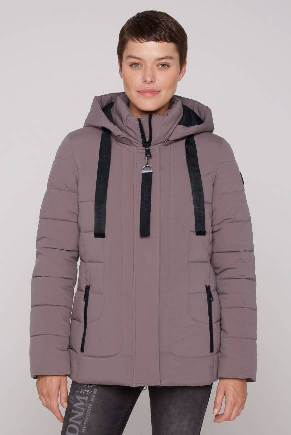 Soccx Puffer-Jacke mit abtrennbarer Kapuze brown