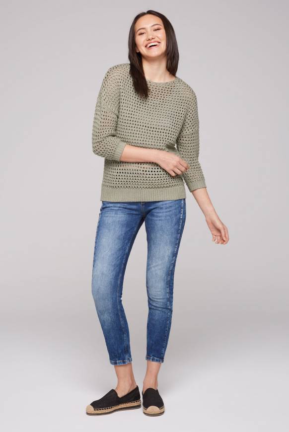 Soccx Pullover In Ajourstrick Desert Olive XS/S