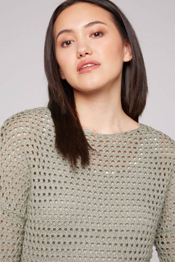 Soccx Pullover In Ajourstrick Desert Olive XS/S