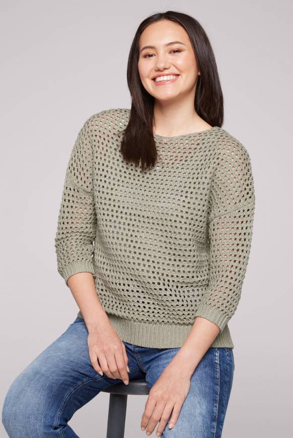 Soccx Pullover in Ajourstrick desert olive XS/S