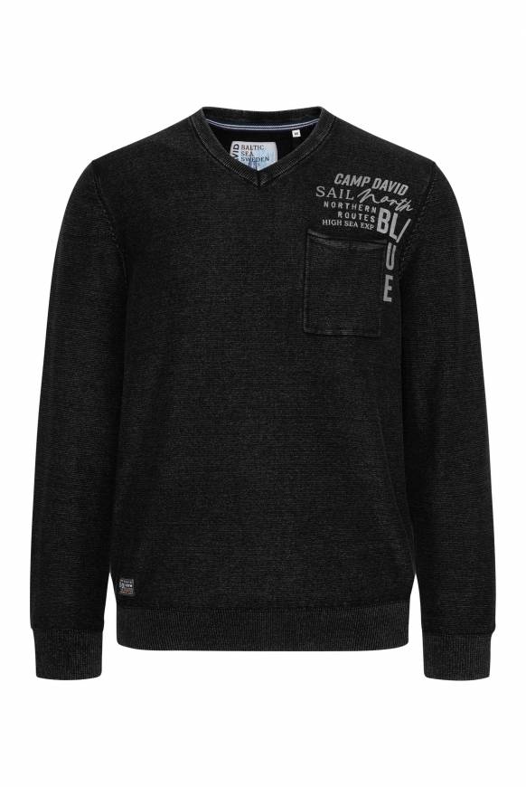 Soccx Pullover Linksstrick Mit Used Look Black
