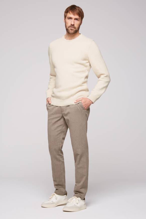 Soccx Pullover Mit Rundhalsausschnitt Ecru