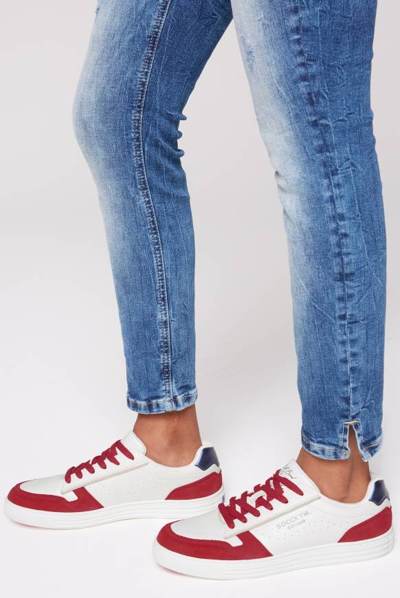 Soccx Retro Sneaker Clear Red/white