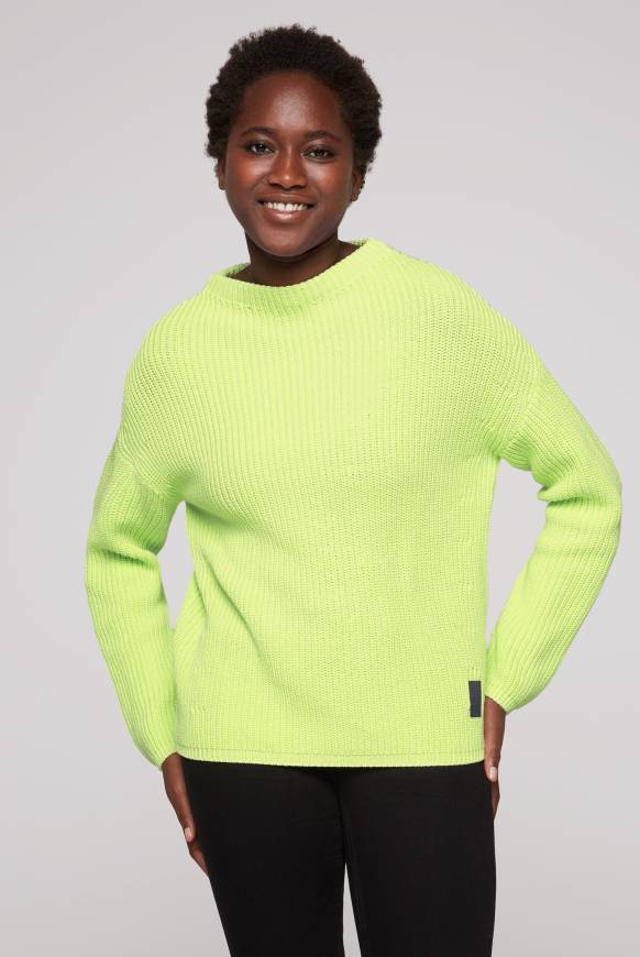 Soccx Rippstrickpullover Stone Washed yellow lime
