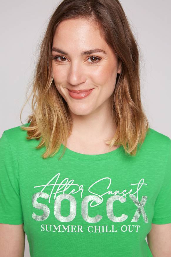 Soccx Rundhalsshirt Mit Logo Print Bright Kiwi