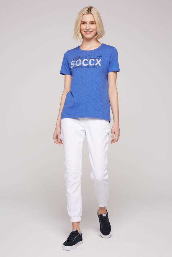 Soccx Rundhalsshirt Mit Logo Print Heaven Blue