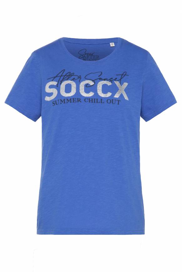 Soccx Rundhalsshirt Mit Logo Print Heaven Blue