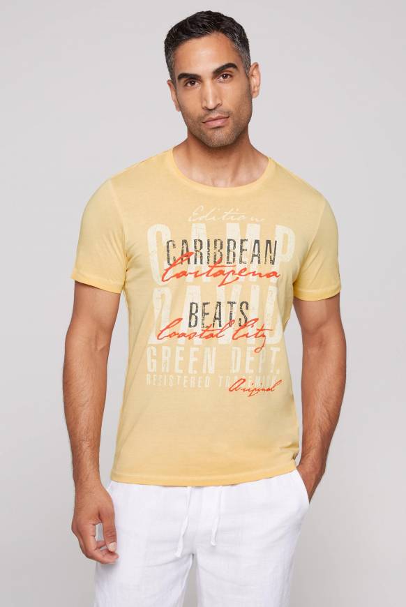 Soccx Rundhalsshirt mit Wording Print warm sun