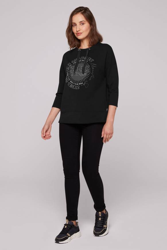 Soccx Shirt Mit Stehkragen Und Artwork Black