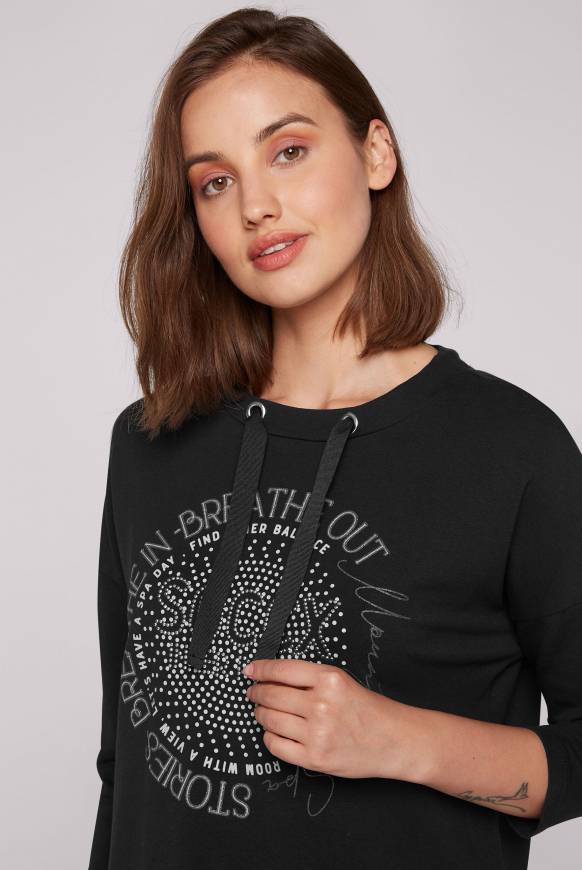 Soccx Shirt Mit Stehkragen Und Artwork Black