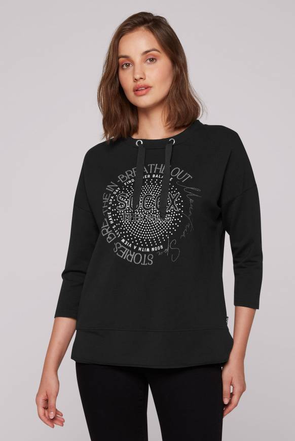 Soccx Shirt Mit Stehkragen Und Artwork Black