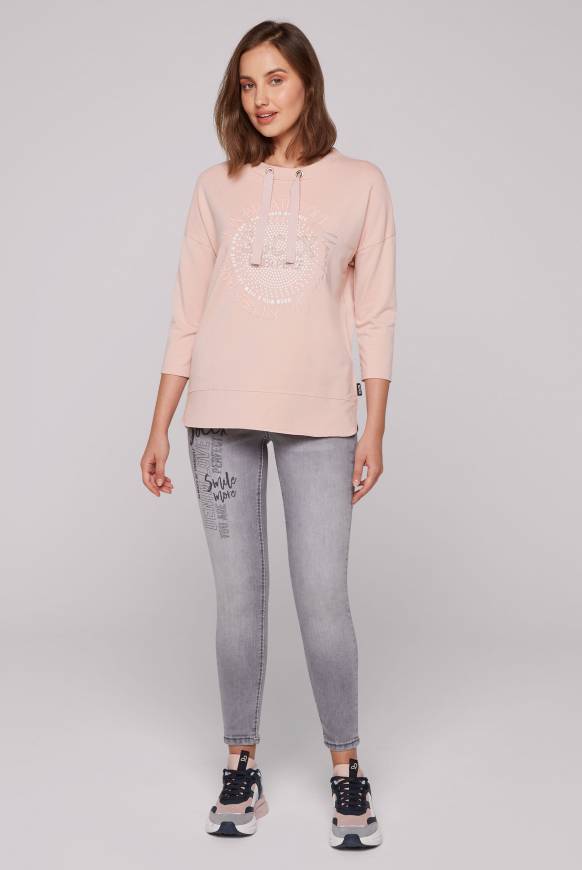 Soccx Shirt Mit Stehkragen Und Artwork Rose Blush