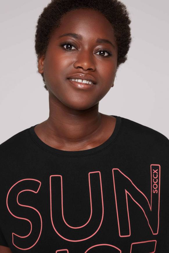 Soccx Shirt Oversized Mit Artwork Black