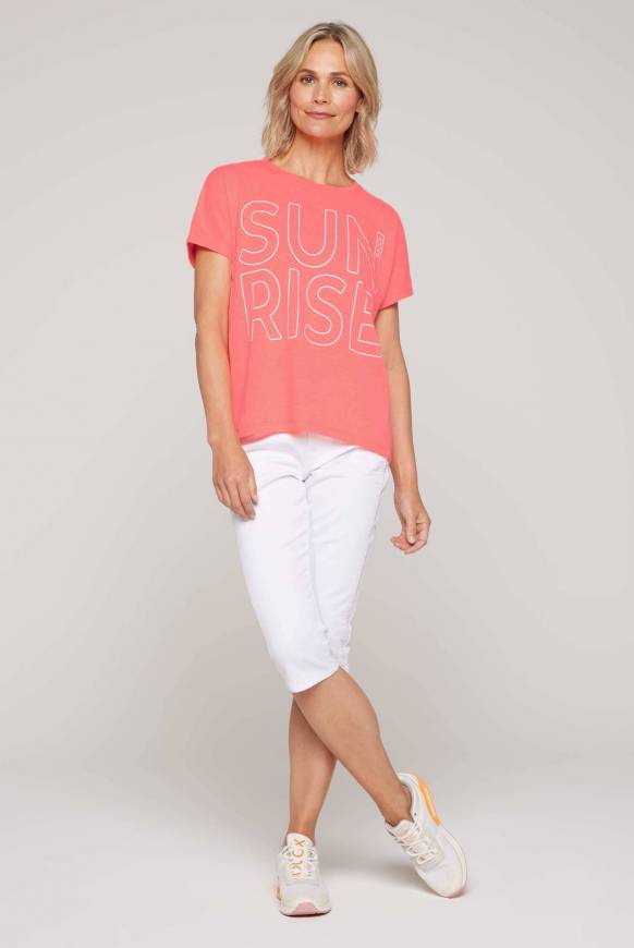 Soccx Shirt Oversized Mit Artwork Neon Pink