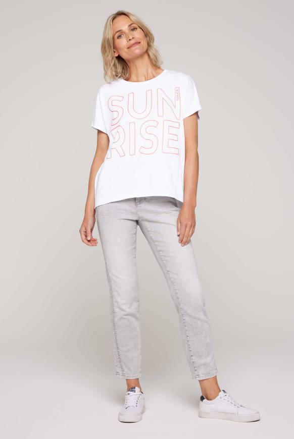 Soccx Shirt Oversized Mit Artwork Opticwhite