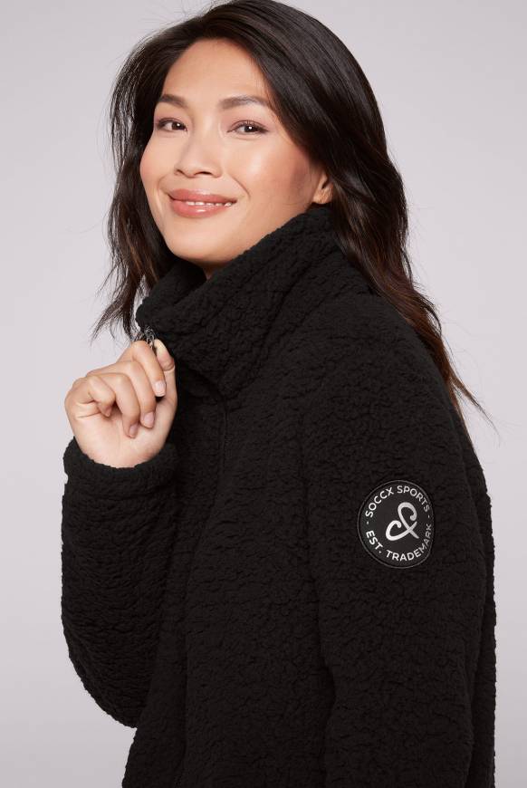 Soccx Sport-Jacke Im Sherpa-Look Black