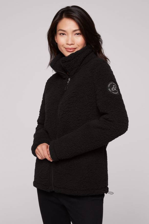 Soccx Sport-Jacke im Sherpa-Look black