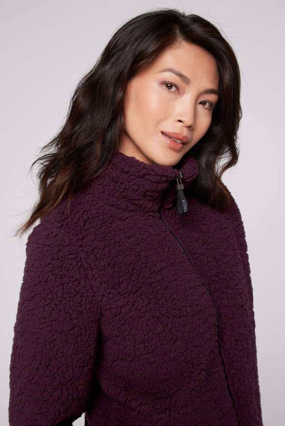 Soccx Sport-Jacke Im Sherpa-Look Deep Plum