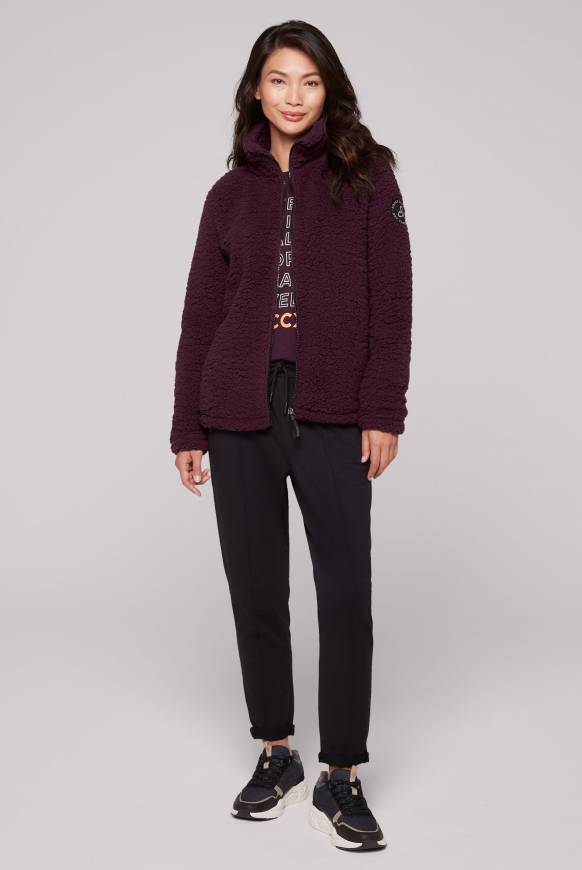Soccx Sport-Jacke Im Sherpa-Look Deep Plum