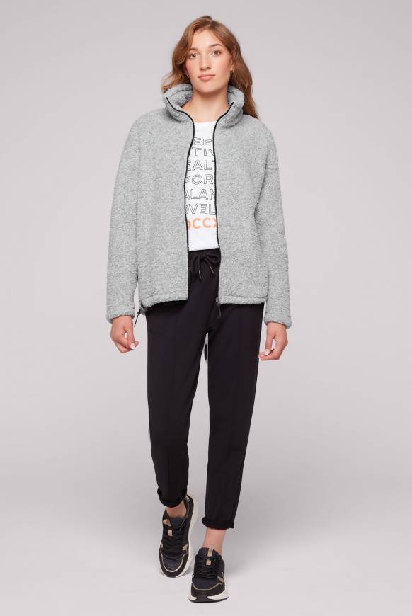Soccx Sport-Jacke Im Sherpa-Look Grey Melange