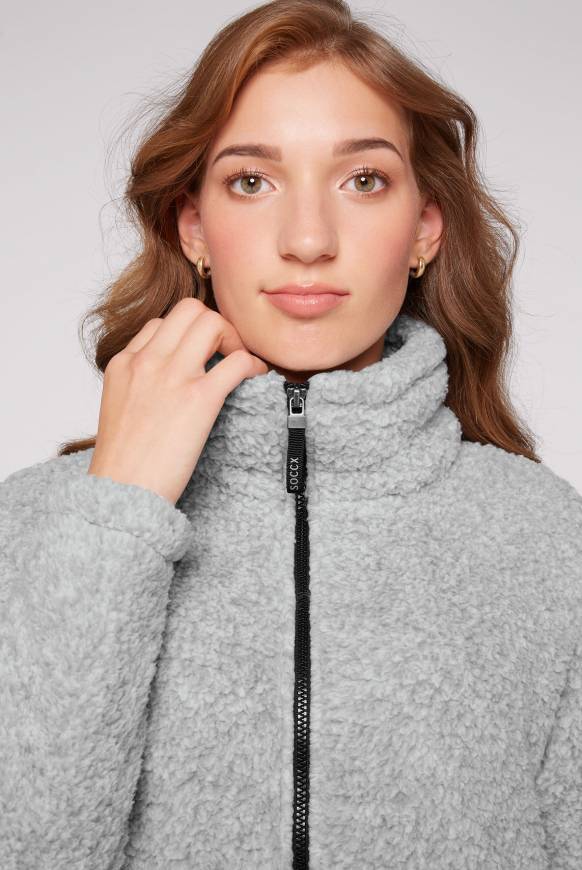 Soccx Sport-Jacke Im Sherpa-Look Grey Melange