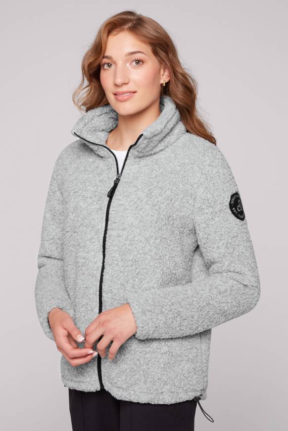 Soccx Sport-Jacke im Sherpa-Look grey melange
