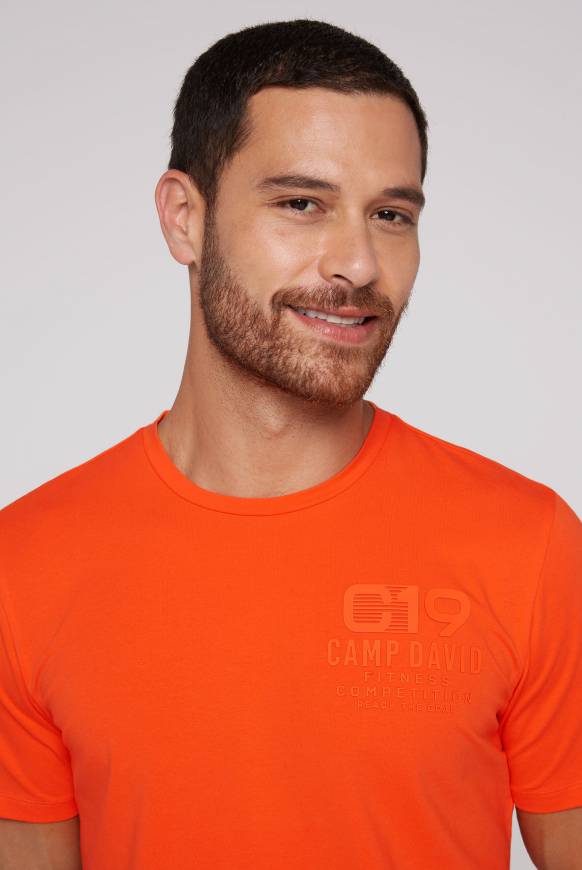 Soccx Sport-T-Shirt Mit Artwork Signal Orange