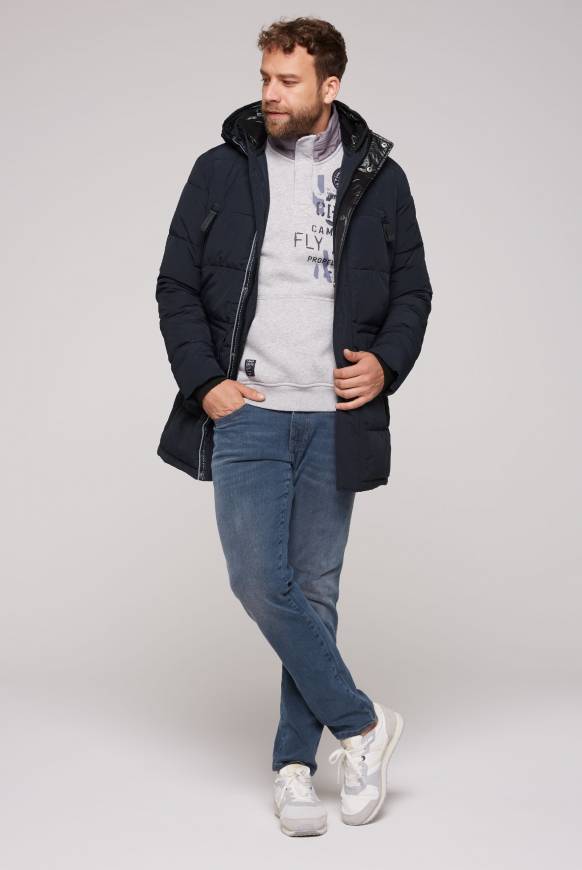 Soccx Stepp-Parka Mit Kapuzen-Layering Blue Navy