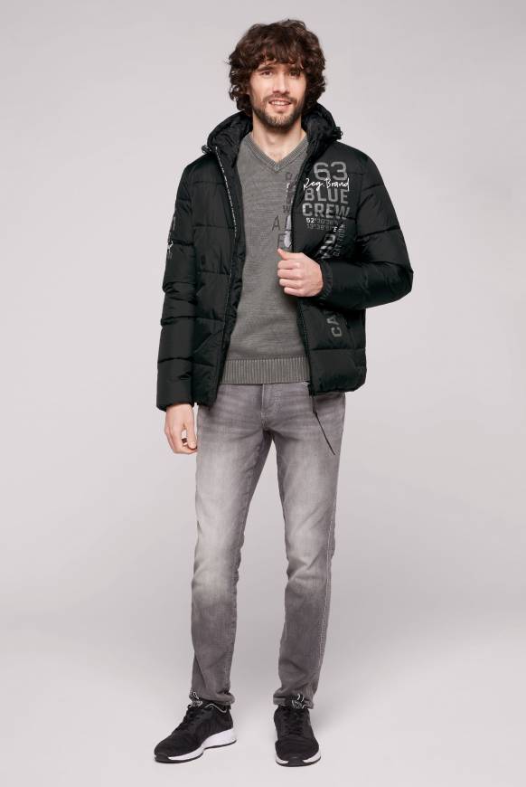 Soccx Steppjacke Mit Kapuze Und Label Prints Black