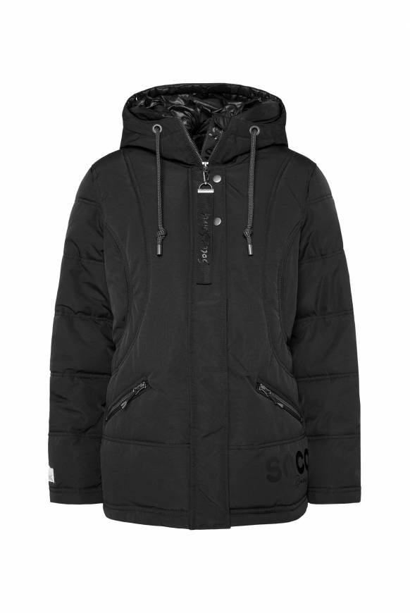Soccx Steppjacke Mit Kapuzen-Layering Black